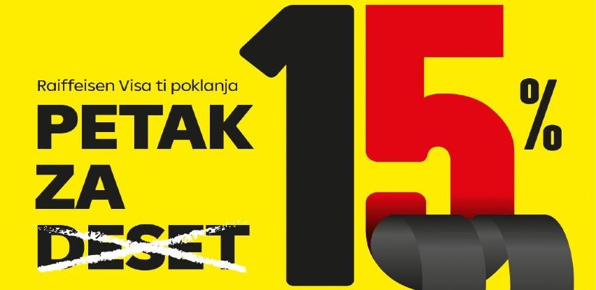Ostvari odličan popust petkom od 15% za plaćanje VISA kreditnim i debitnim karticama