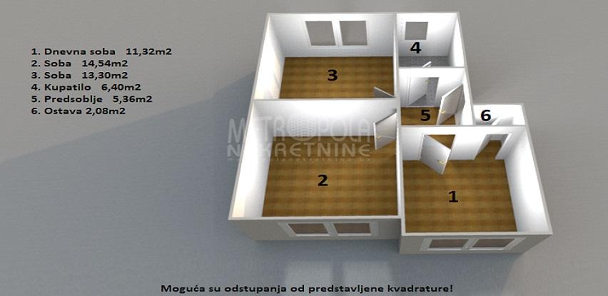 Metropola nekretnine izdaje manji trosoban stan na odličnoj lokaciji, Grbavica