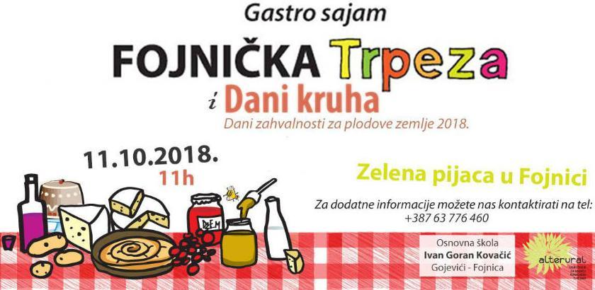 U Fojnici 11. oktobra Sajam hrane i domaćih proizvoda "Fojnička trpeza"