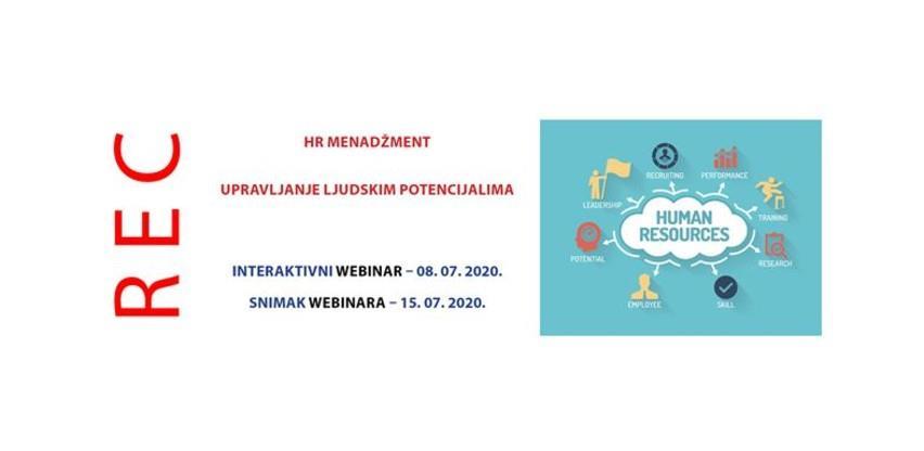 Webinar: HR menadžment, upravljanje ljudskim potencijalima
