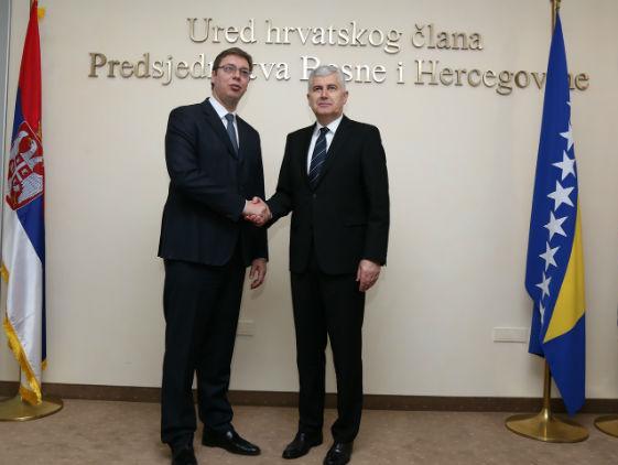 Čović - Vučić: Privredna saradnja BiH i Srbije jedan od prioriteta