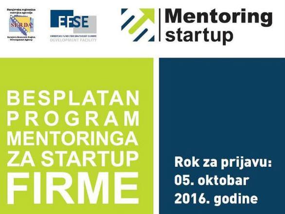Otvoren poziv za besplatan Program mentoringa za Startup firme