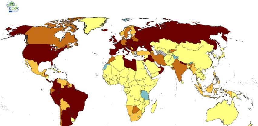 Nova karta COVID stanja u EU