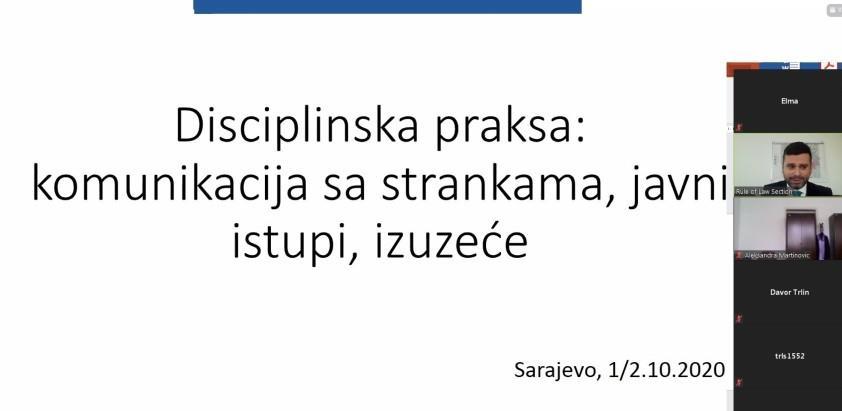 Održana obuka o etičkim standardima i disciplinskoj praksi za sudije i tužioce