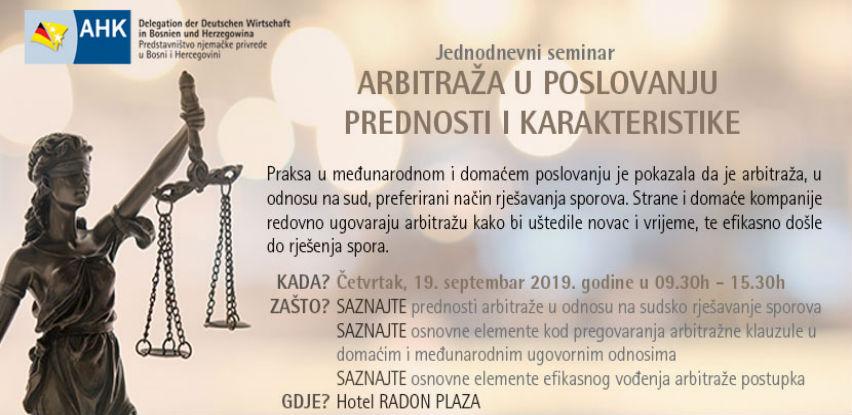 AHK seminar: "Arbitraža u poslovanju – Prednosti i karakteristike"
