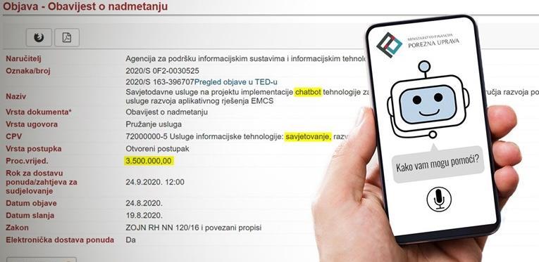 Porezna Hrvatske virtualnog asistenta plaća 3,5 milijuna kuna