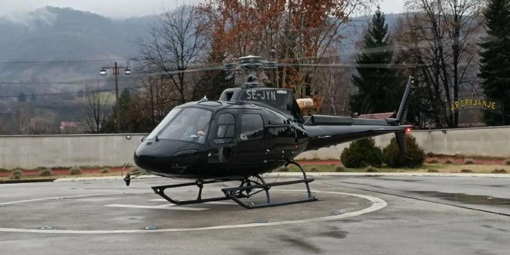 Helikopter Airbus AS350 u sjedištu Specijalne policije MUP-a ZDK – a