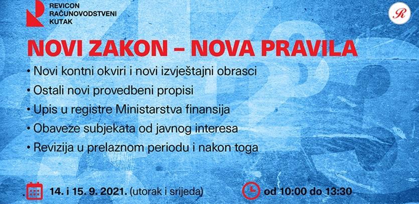 Novi dvodnevni Revicon interaktivni online seminar: Novi zakon – nova pravila