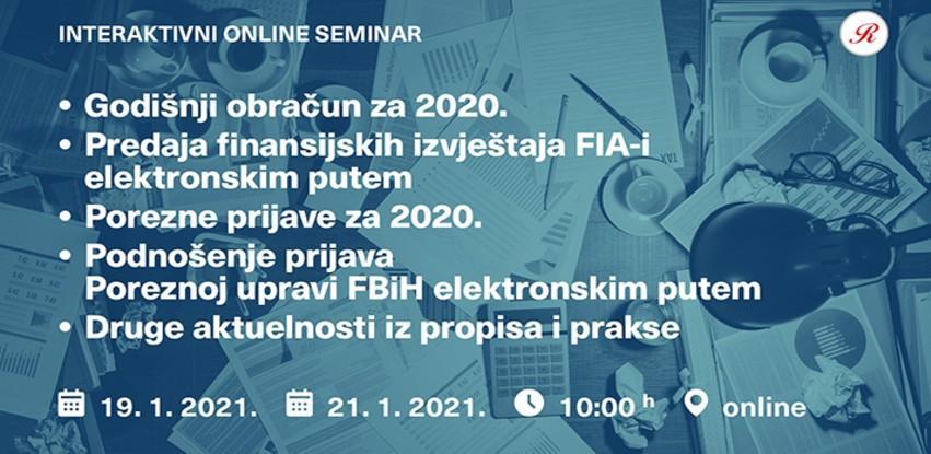 Interaktivni online seminar "Godišnji obračun za 2020"
