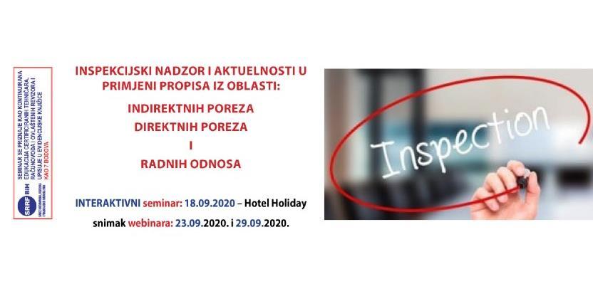 Inspekcijski nadzor u primjeni propisa iz indirektnih i direktnih poreza