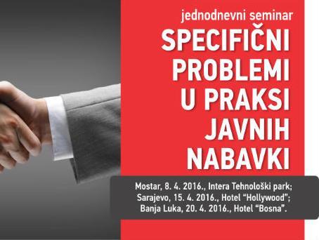 Seminar: Specifični problemi u postupcima javnih nabavki