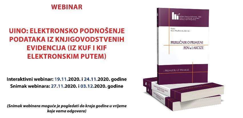 UINO: Elektronsko podnošenje podataka iz knjigovodstvenih evidencija