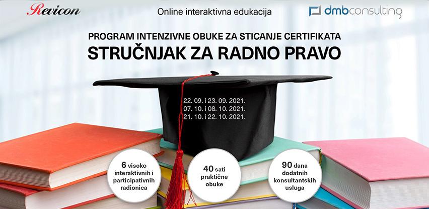 Program intenzivne obuke za sticanje certifikata "Stručnjak za radno pravo"