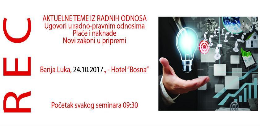 REC seminar u Banjoj Luci: Aktuelne teme iz radnih odnosa
