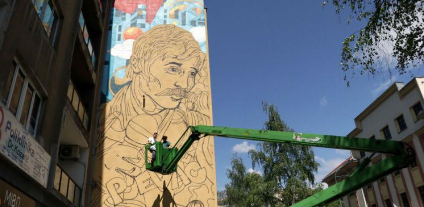 Mural Davorina Popovića u Radićevoj ulici u Sarajevu