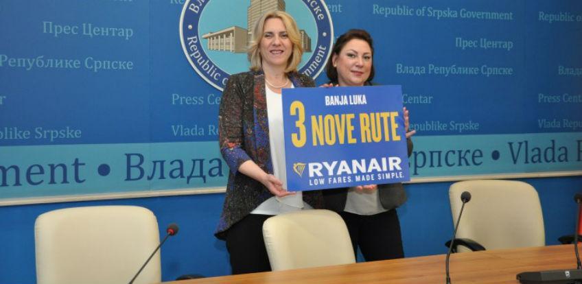 Ryanair od oktobra iz Banje Luke za Stockholm, Brisel i Memingen