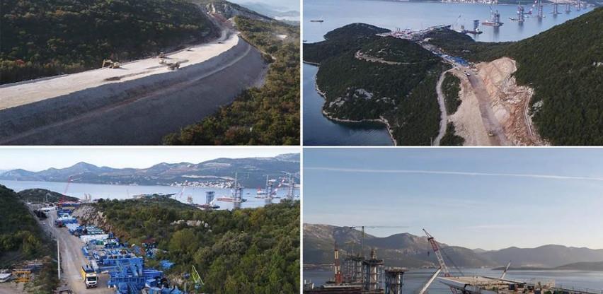 Pogledajte iz zraka gradilište Pelješkog mosta i pristupnih cesta s tunelima