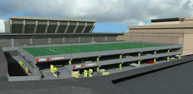 Skenderija bi mogla dobiti montažnu garažu s fudbalskim terenom