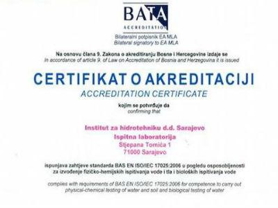 Institut za hidrotehniku dobio dodatno priznanje za stručnost