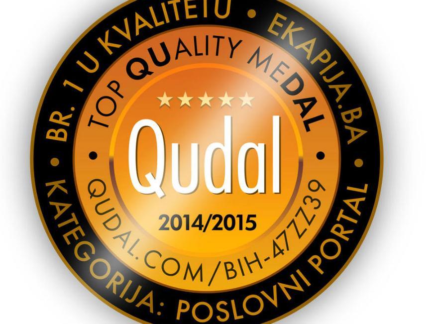 QUDAL - TOP QUality meDAL: eKapija.ba najkvalitetniji poslovni portal u BiH