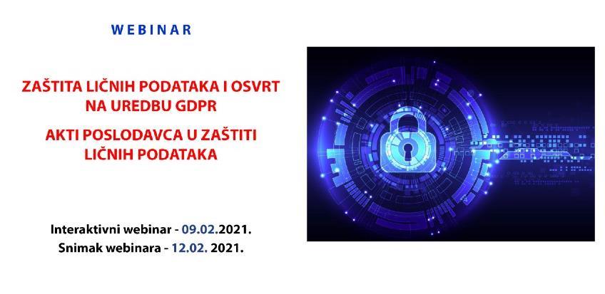REC webinar: Zaštita ličnih podataka i osvrt na uredbu GDPR