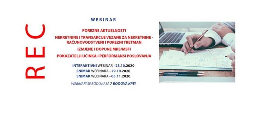 Rec webinar: Porezne aktuelnosti, nekretnine i transakcije vezane za nekretnine