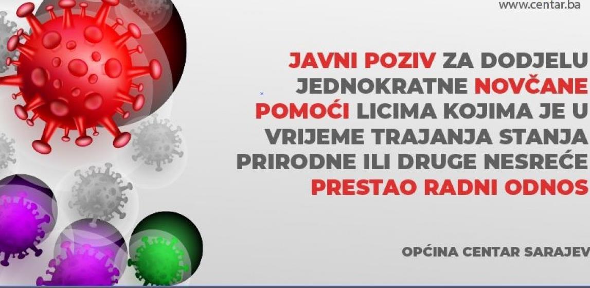 Općina Centar će novčano pomoći osobama koje su dobile otkaz u vrijeme pandemije