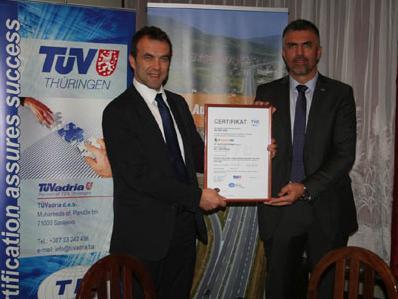 TÜVadria uručila certifikat za kvalitet ISO 9001:2008 JP Autocestama FBiH