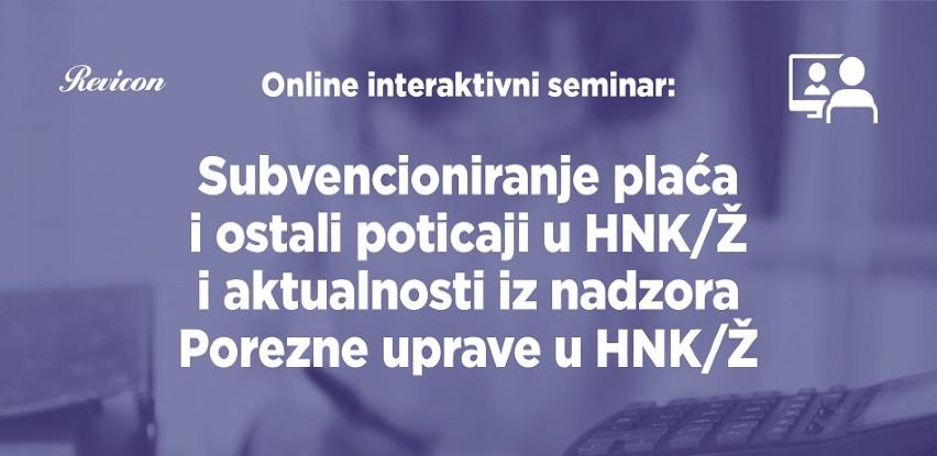 Subvencioniranje plaća i ostali poticaji iz nadzora Porezne uprave u HNK/Ž