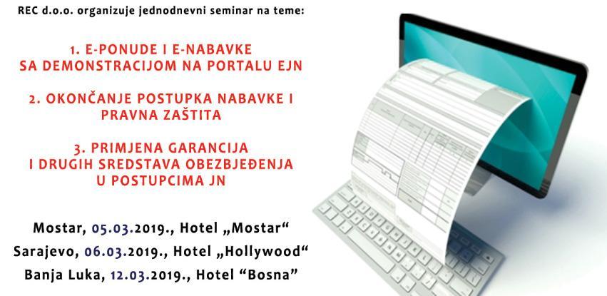 REC d.o.o. organizuje jednodnevni seminar na temu JAVNE NABAVKE