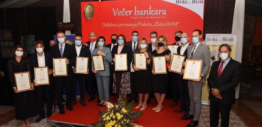 Održana "Večer bankara", uručena tradicionalna bankarska priznanja "Zlatni BAM"