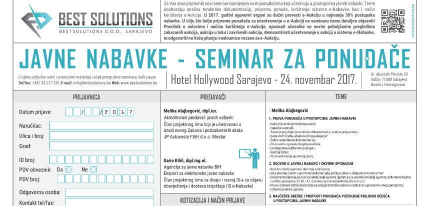 Javne nabavke - Seminar za ponuđače