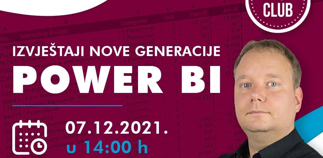 Unija Club organizuje besplatni webinar "Izvještaji nove generacije: POWER BI"