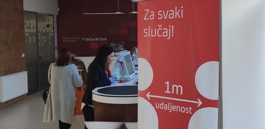 UniCredit Bank provodi set mjera opreza i zaštite zbog epidemije COVID-19