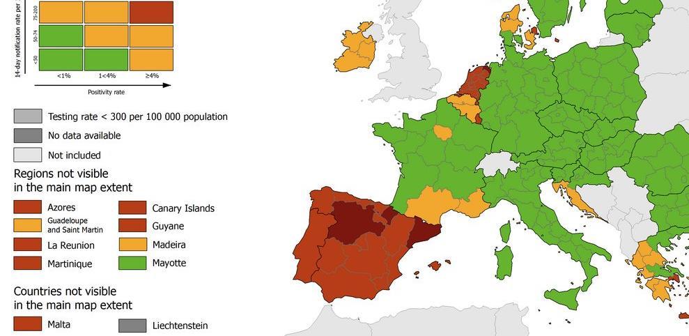 Hrvatska obala više nije zelena na novoj koronakarti EU