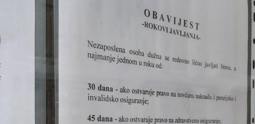 Služba za zapošljavanje KS - Niko ko ima pravo neće ostati bez novčane naknade