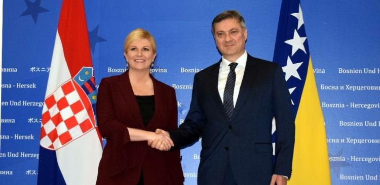 Zvizdić sa predsjednicom Hrvatske o unapređenju saradnje dviju zemalja