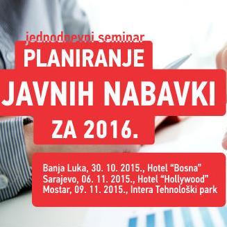 REC seminar: Planiranje javnih nabavki za 2016. godinu