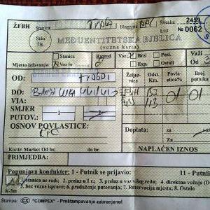 Znate li kako se zove željeznička vozna karta između Sarajeva i Banjaluke?