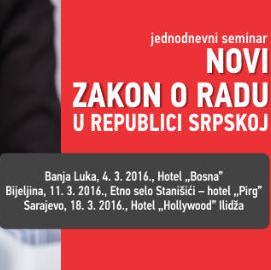 REC seminar: Novi Zakon o radu u Republici Srpskoj