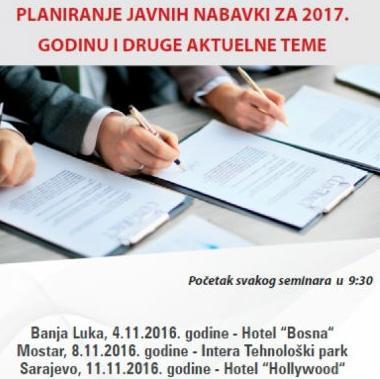REC: Planiranje javnih nabavki za 2017. godinu u druge aktuelne teme