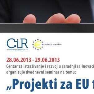 Pomjeren termin održavanja seminara Projekti za EU fondove
