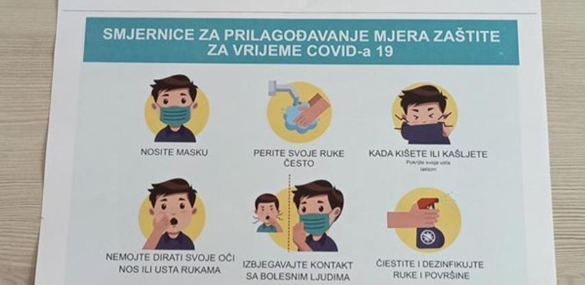Posteri sa smjernicama za prilagođavanje mjerama zaštite za vrijeme Covid-a 19
