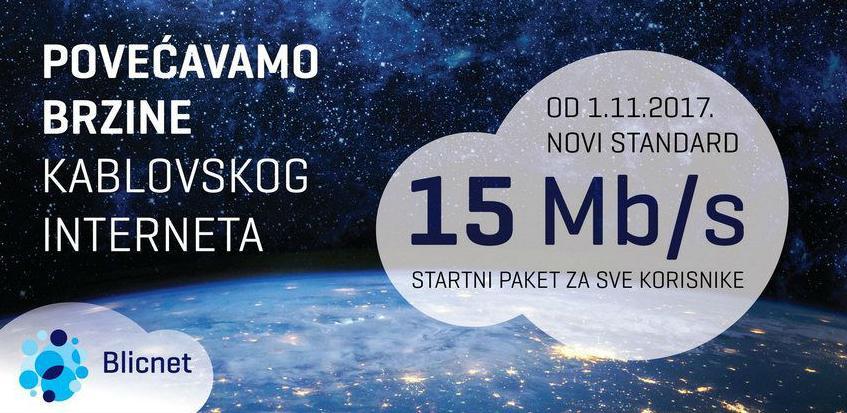 Blicnet: Još veće Internet brzine svim korisnicima kablovskog Interneta