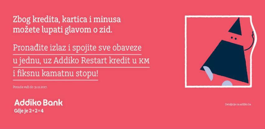 Addiko Restart krediti do 80.000 KM uz fiksne kamatne stope