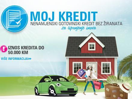 Moja Banka: Moj kredit - Nenamjenski gotovinski kredit bez žiranata