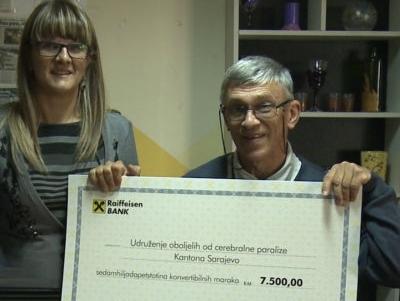 Raiffeisen banka donirala 7.500 KM oboljelim od cerebralne dječije paralize