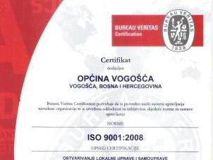 Potvrđen ISO 9001:2000 standard za Općinu Vogošća