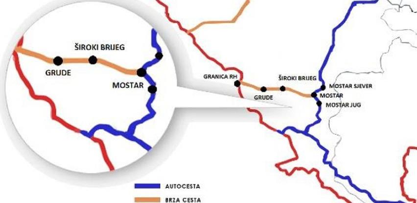 Izgradnja brze ceste Mostar Sjever - Široki Brijeg - granica Hrvatske od javnog značaja