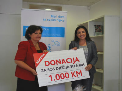 Konzum donirao 1.000 KM S.O.S Dječijem selu u Sarajevu 